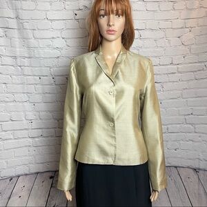 Ann Taylor LOFT Beige Silk Jacket Size 6